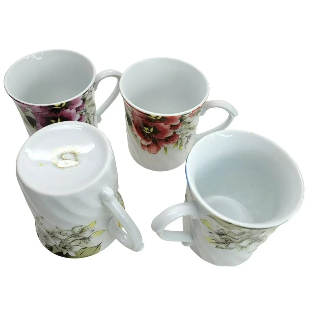 Sorelle Floral Coffee Mug Tea Cup Set Floral Fine Porcelain China Pretty! PD001 - Picture 10 of 10